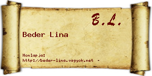 Beder Lina névjegykártya